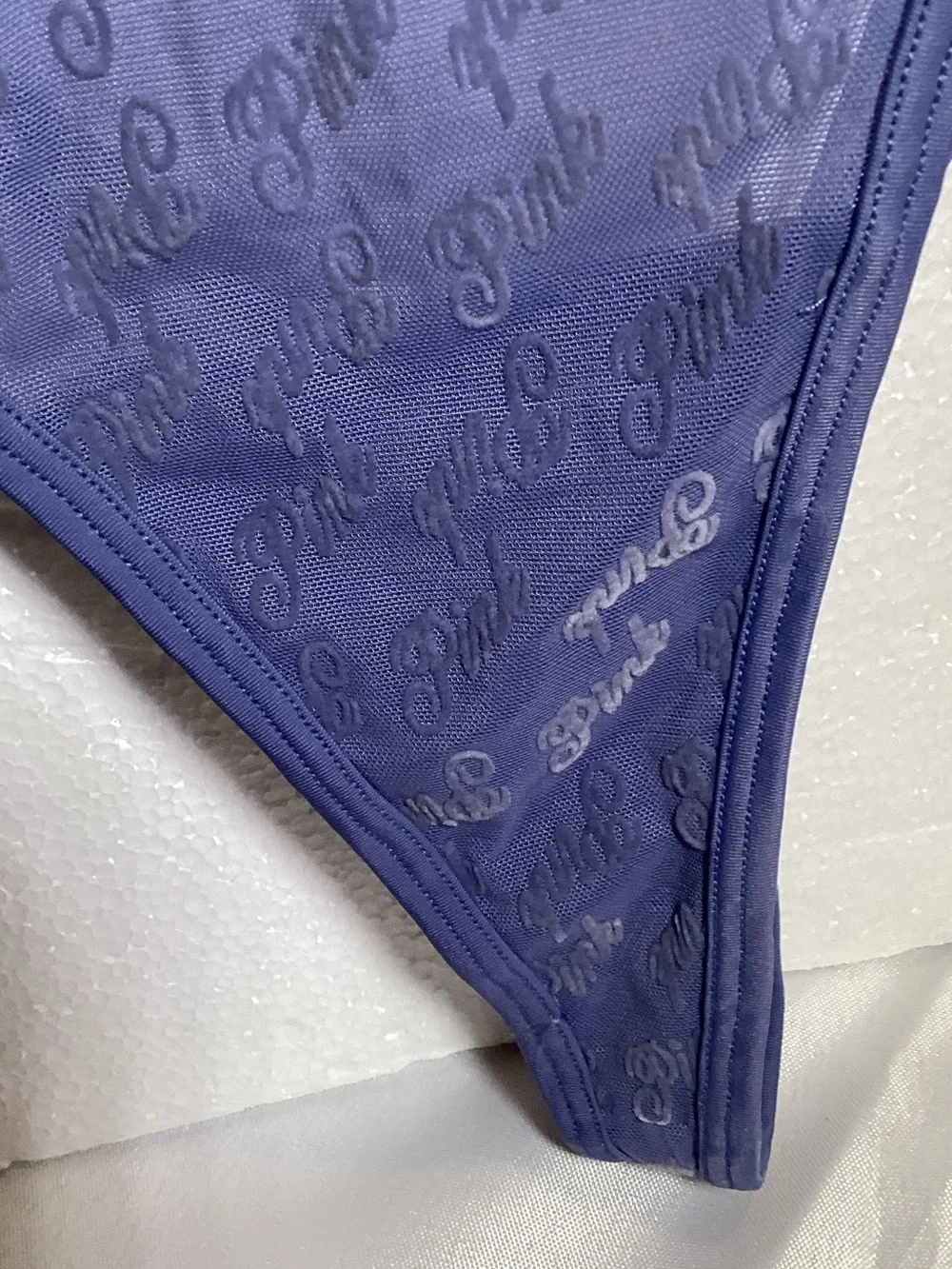 PINK Victoria's Secret Navy Logo-Print High-Cut Panty
